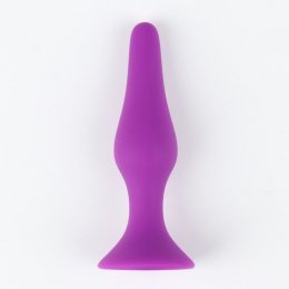 Фиолетовая коническая силиконовая анальная пробка Soft - 13 см.