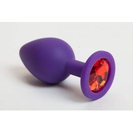Фиолетовая силиконовая пробка с красным кристаллом - 9,5 см.