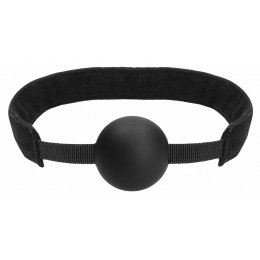 Черный кляп-шарик V&V Adjustable Ball Gag на липучке