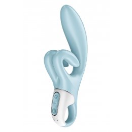 Голубой вибратор-кролик Touch me - 21,2 см.
